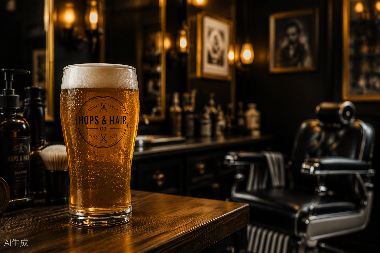 Cerveja gelada na barbearia