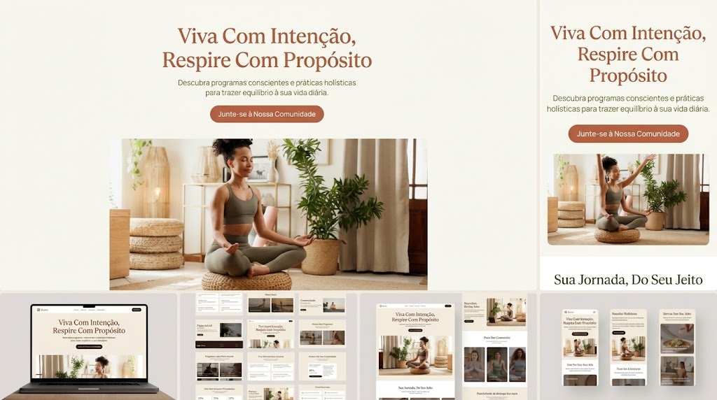 Modelo Myora, site para ioga e bem-estar
