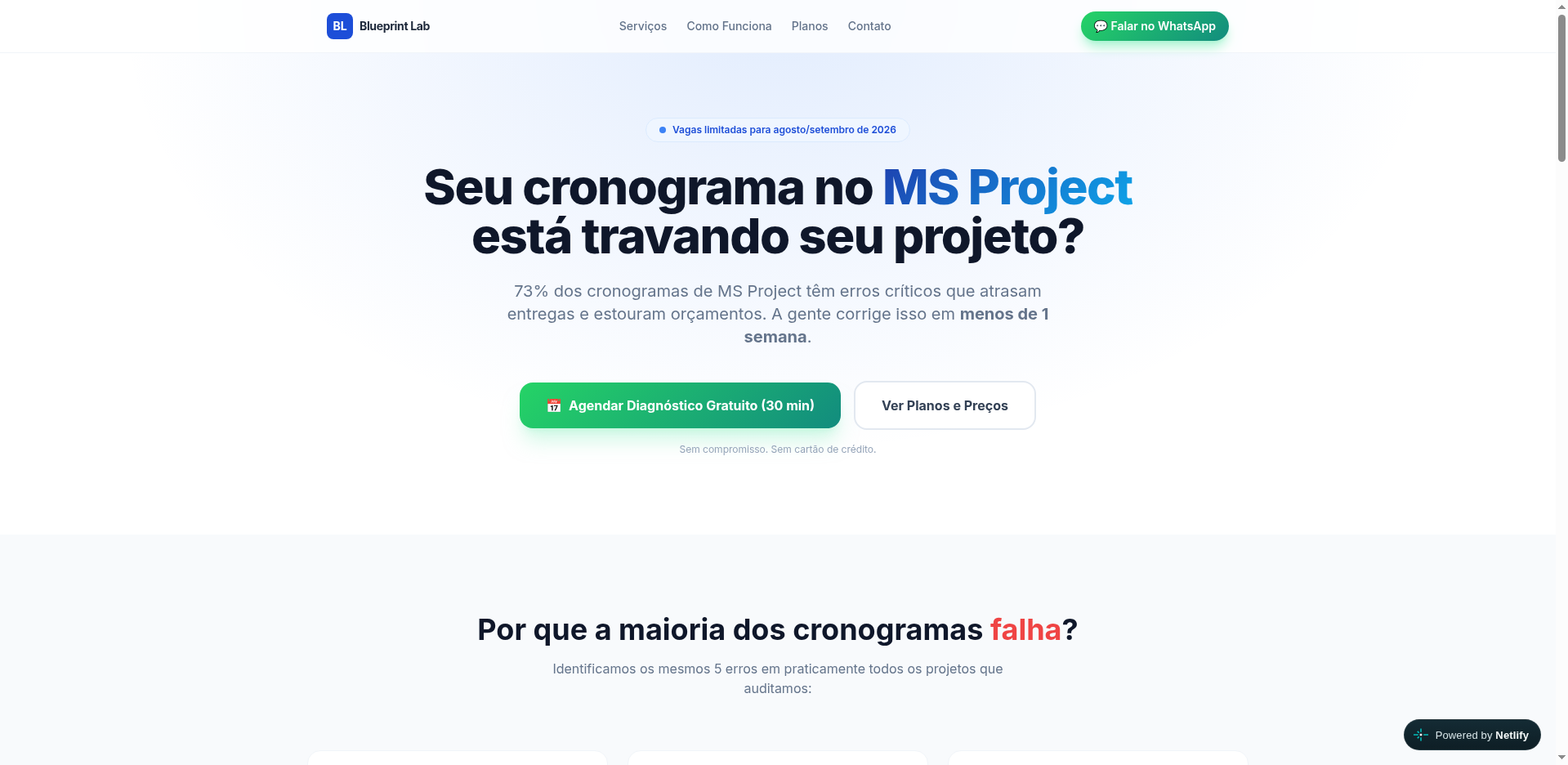 Site MS Project Expert, consultoria de cronogramas